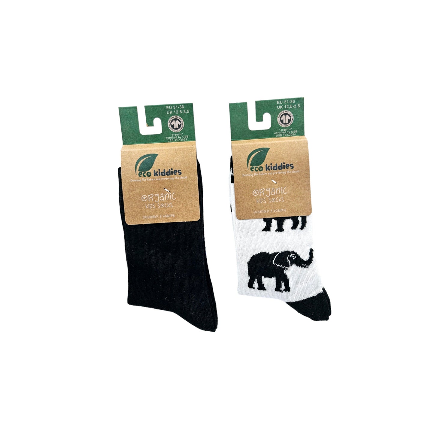 Eco Essentials Organic Cotton Kids Socks Duo | School & Safari