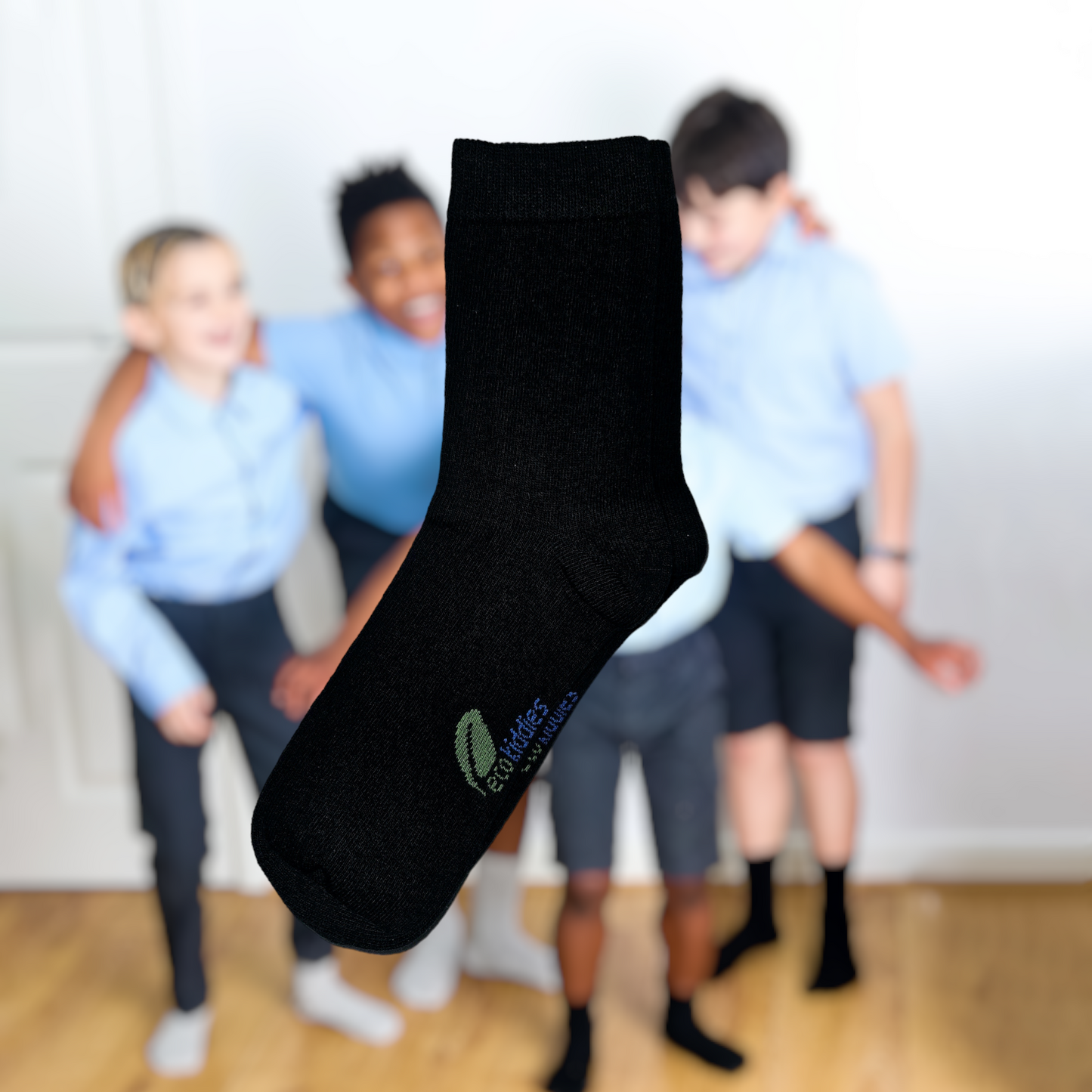 Black Organic Cotton Kids Socks | Eco Kiddies Collection