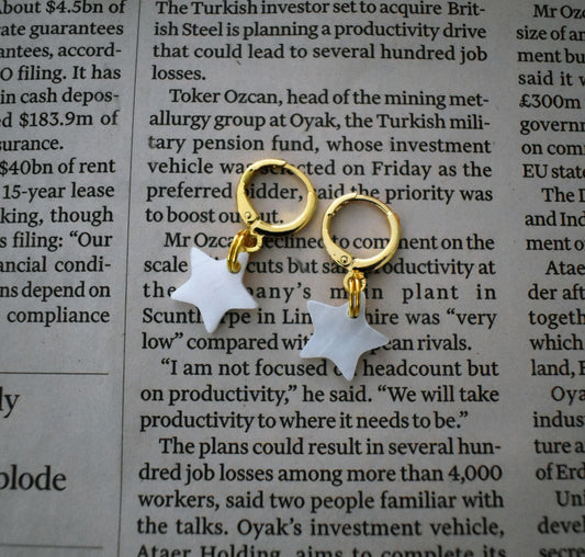 Mother of Pearl Star Earrings | Handmade by Ifemi Jewels