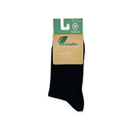 Black Organic Cotton Kids Socks | Eco Kiddies Collection
