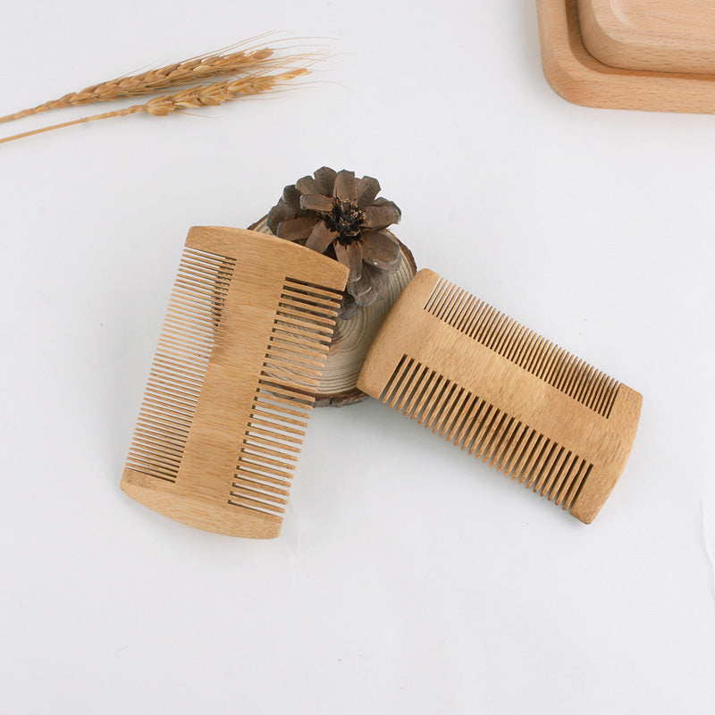 Wooden Beard Comb with Vegan Leather Pouch | Jungle Culture