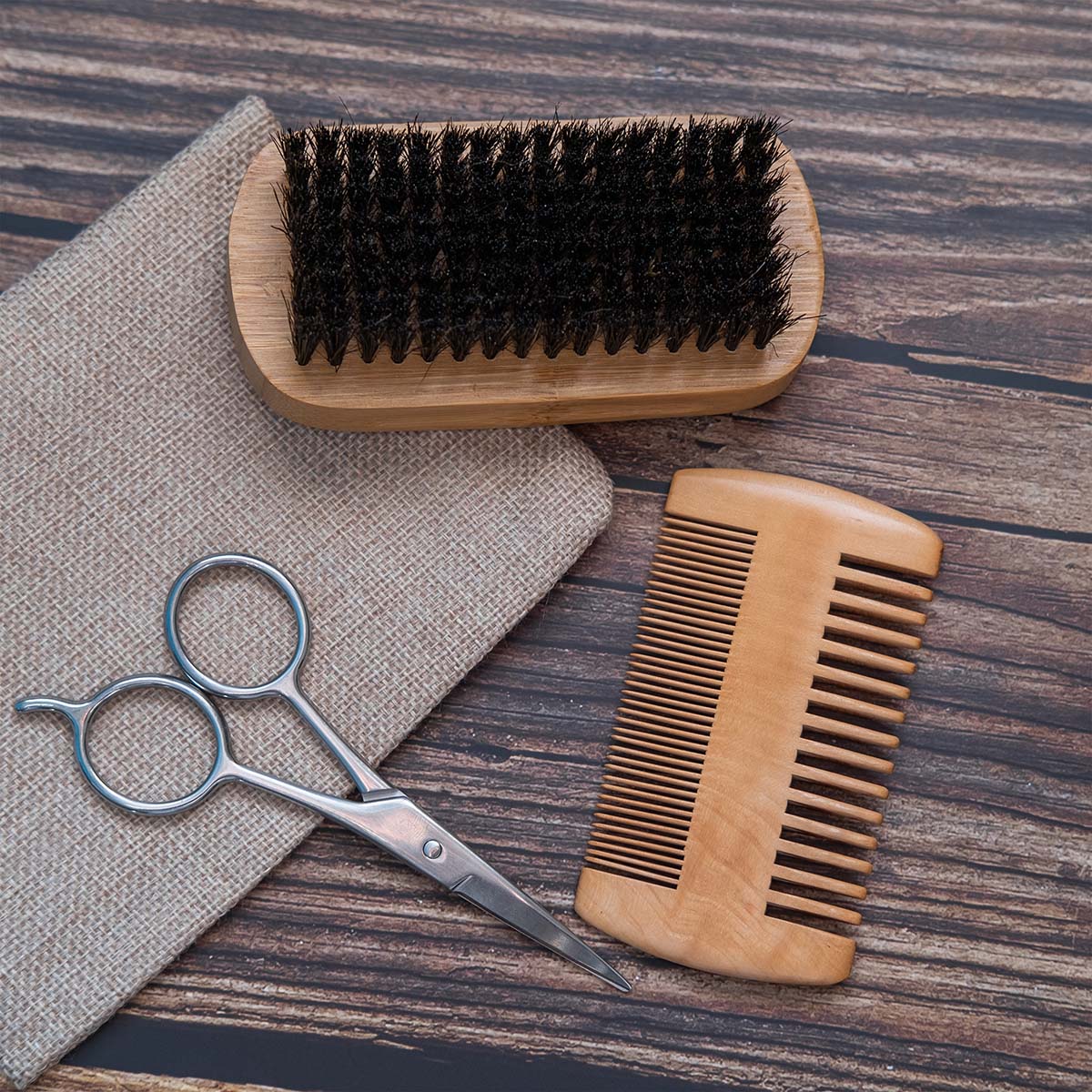 Wooden Beard Comb with Vegan Leather Pouch | Jungle Culture