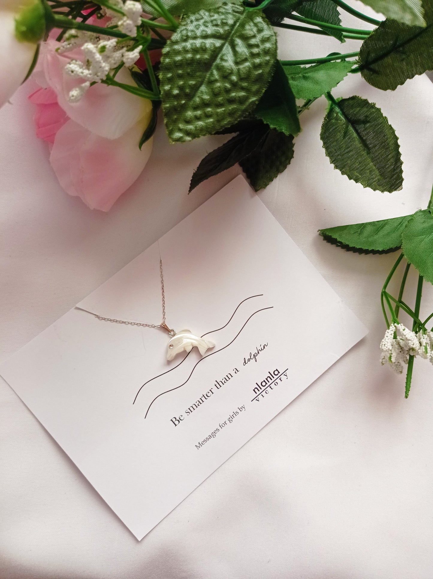 Dolphin Necklace | Sterling Silver 18" Chain | #MessagesForGirls Collection by nlanlaVictory