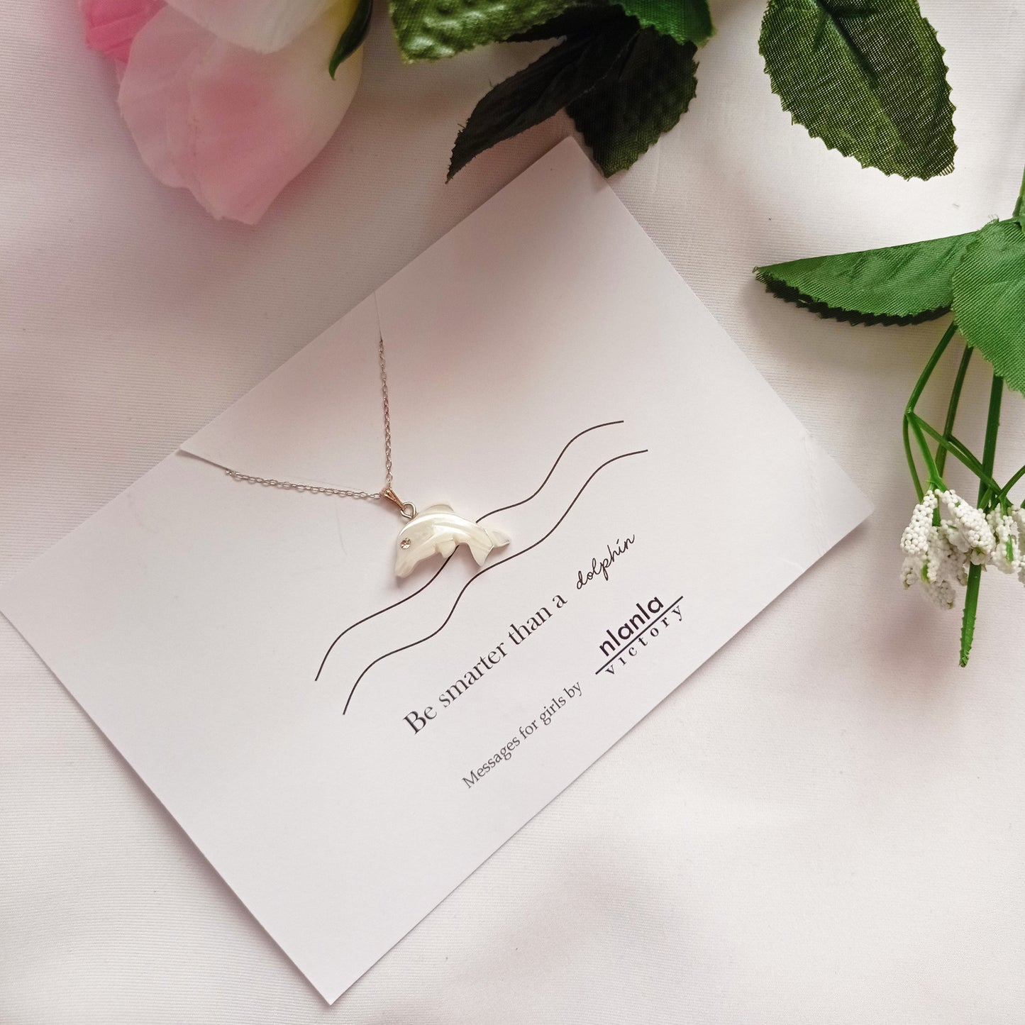 Dolphin Necklace | Sterling Silver 18" Chain | #MessagesForGirls Collection by nlanlaVictory
