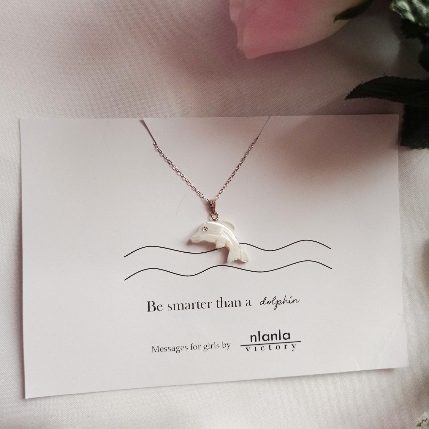 Dolphin Necklace | Sterling Silver 18" Chain | #MessagesForGirls Collection by nlanlaVictory