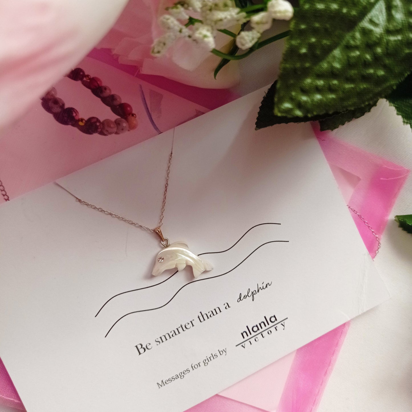 Dolphin Necklace | Sterling Silver 18" Chain | #MessagesForGirls Collection by nlanlaVictory