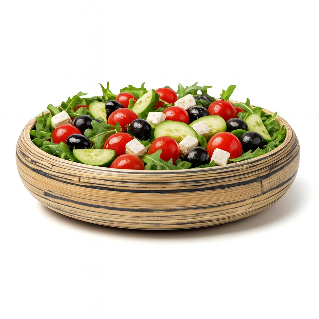 30cm Off-White Bamboo Fruit Bowl | Handmade in Vietnam