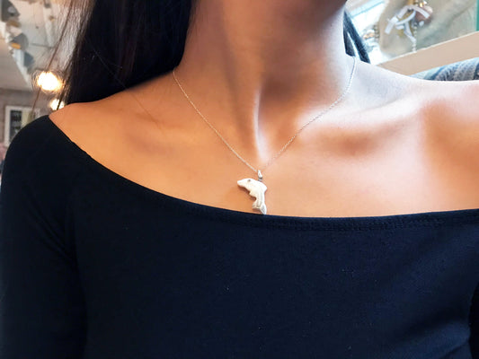 Dolphin Necklace | Sterling Silver 18" Chain | #MessagesForGirls Collection by nlanlaVictory