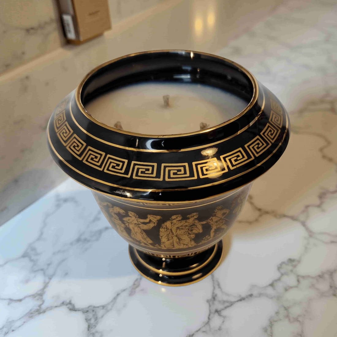 Repurposed Greek Urn Candle – 3-Wick Unscented | Black & Gold-2