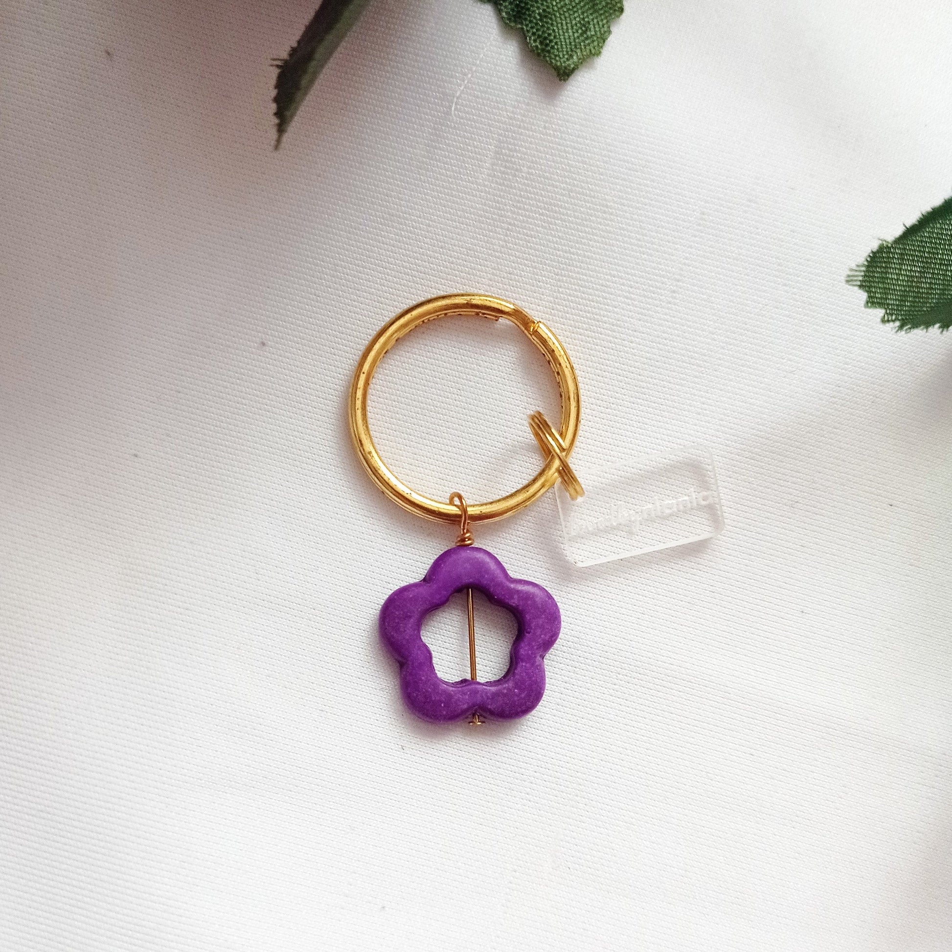 Purple Flower Key Chain, Floral Keychain, Vibrant Key Accessory, Nature-Inspired Keyring | by lovedbynlanla-0