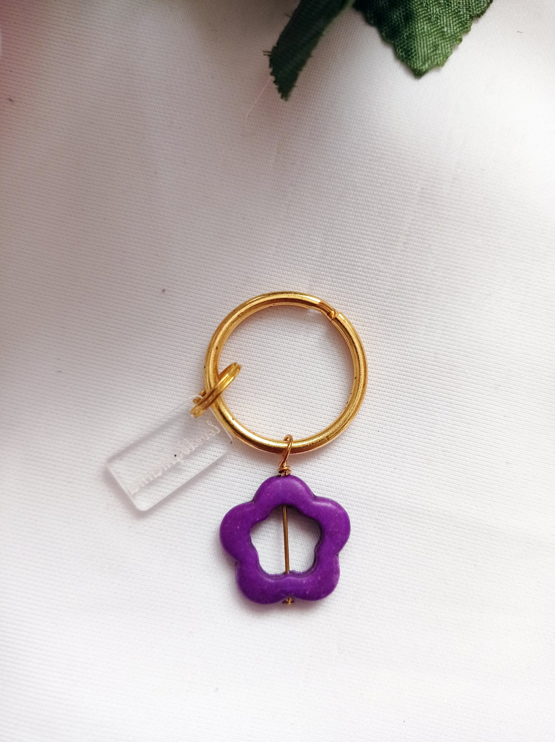 Purple Flower Key Chain, Floral Keychain, Vibrant Key Accessory, Nature-Inspired Keyring | by lovedbynlanla-1