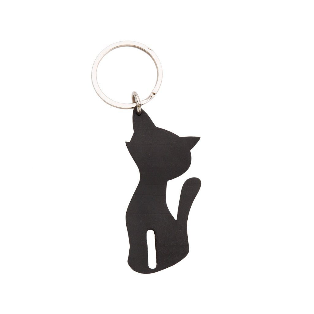 Smokey Recycled Rubber Cat Vegan Keyring-0